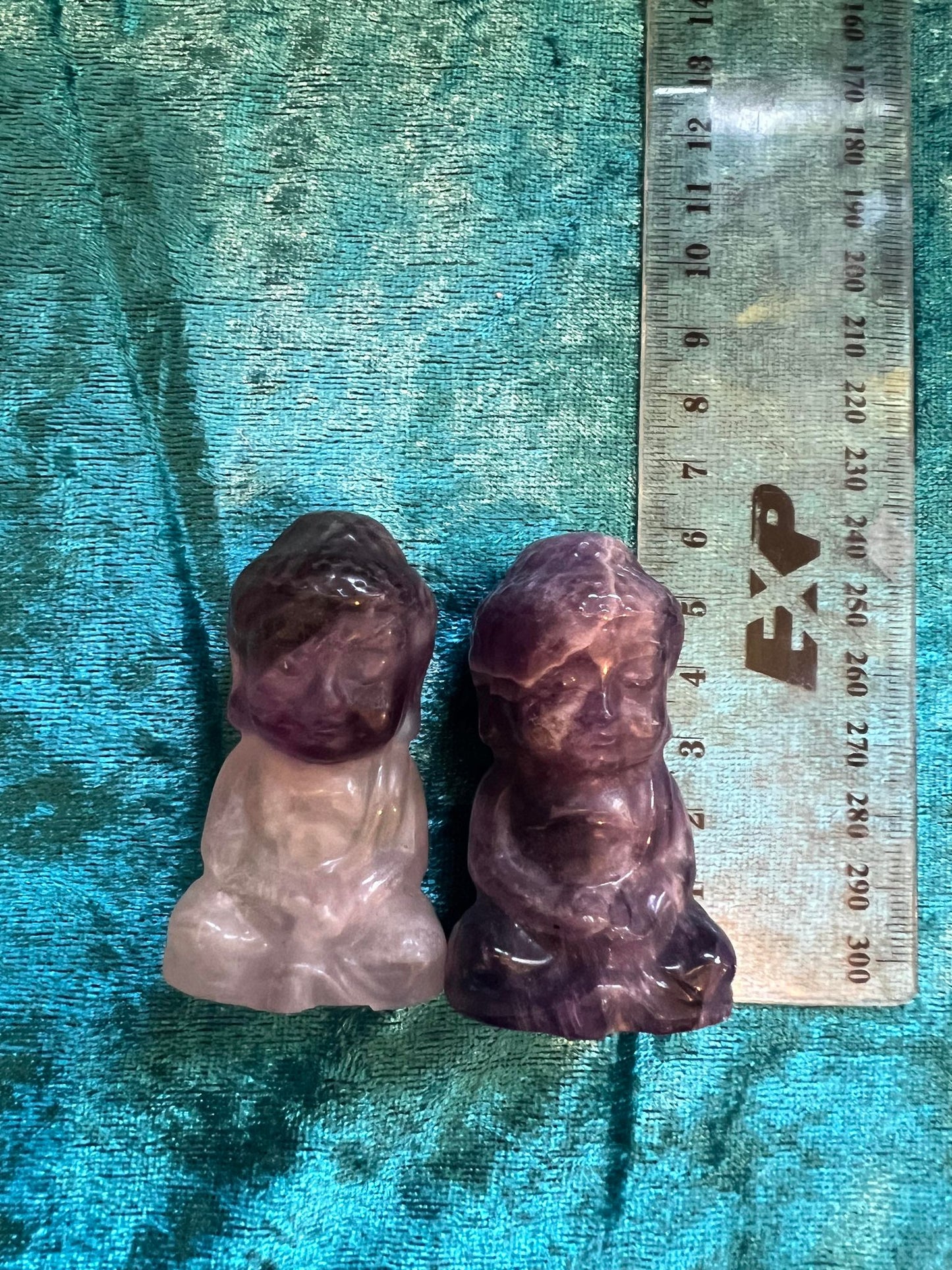 Fluorite & Amethyst Buddhas