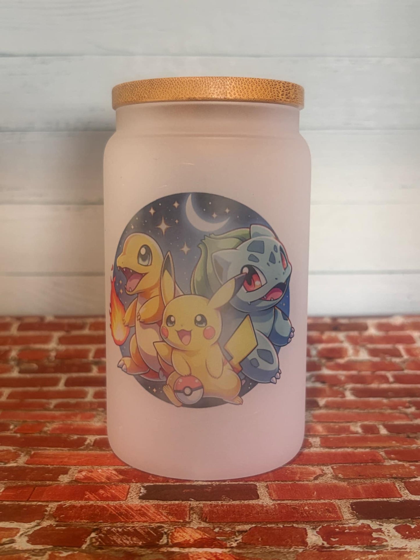 12 oz Frosted Glass Tumbler with Bamboo Lid Ready To Send