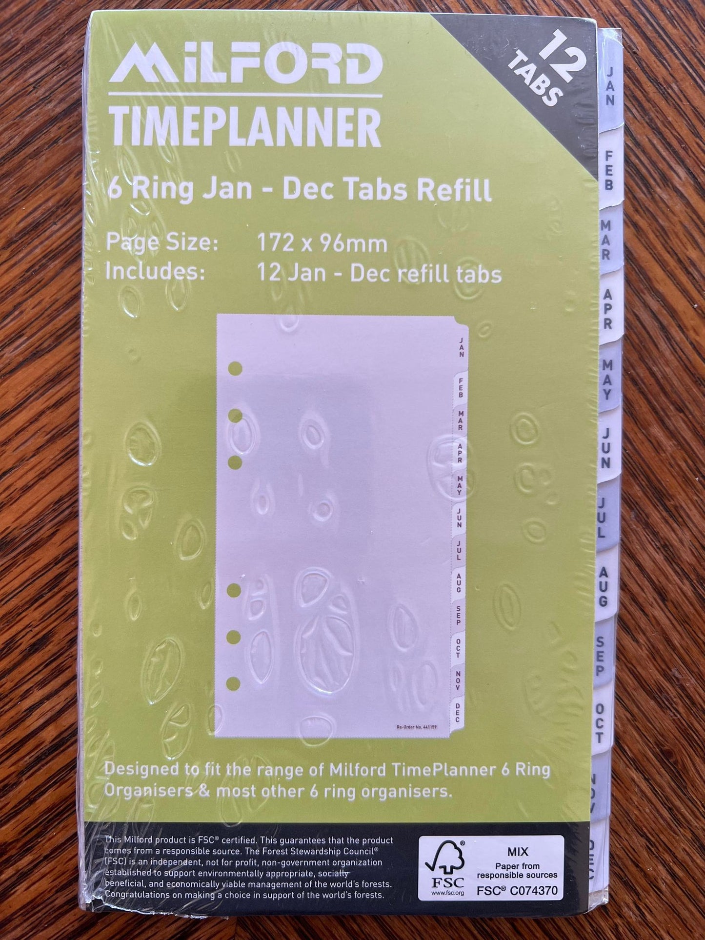 6 Ring Jan-Dec Tabs refill