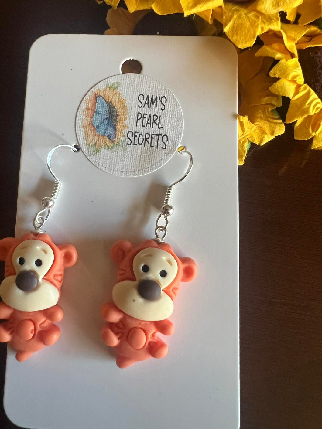 Woods Tiger Clay Earrings