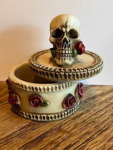 Rose Skull Trinket Box