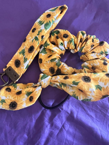 Sunflower Scrunchie, Keyring and Hair Bow Pack 1