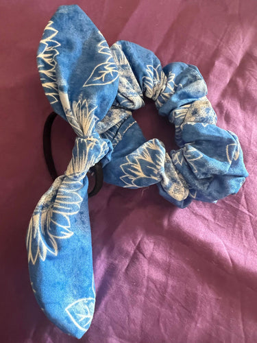 Blue Sunflower Scrunchie and Hair Bow Pack