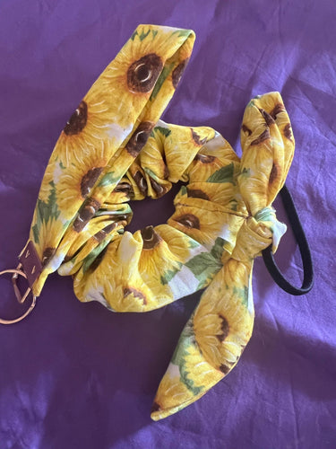 Sunflower Scrunchie, Keyring and Hair Bow Pack 3