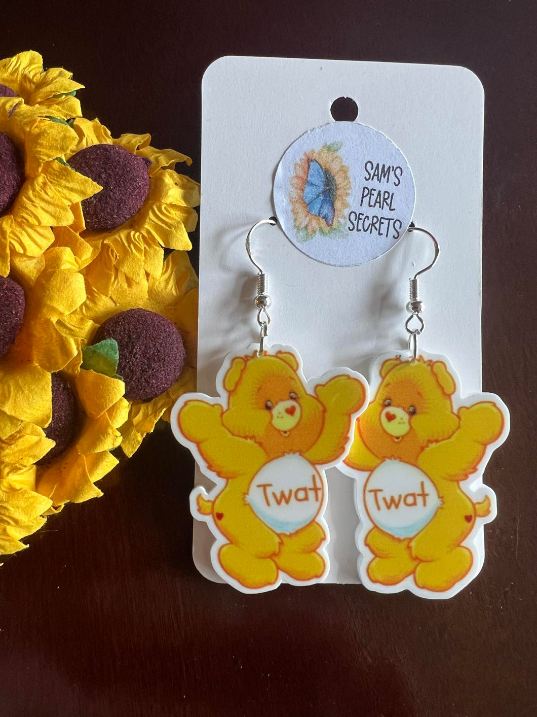 Swear Bear Twat Earrings