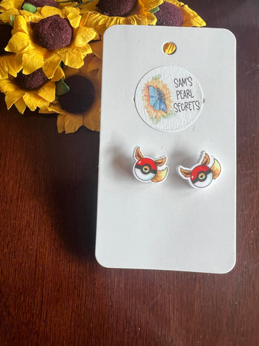 Pocket Monster Ball Eve Stud Earrings