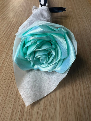 light blue ribbon rose izzyunique