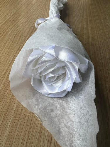 white ribbon rose izzyunique